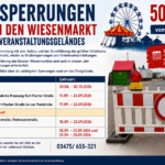 🚧 Sperrungen rund um den 505. Eisleber Wiesenmarkt und dessen Veranstaltungsgeländes